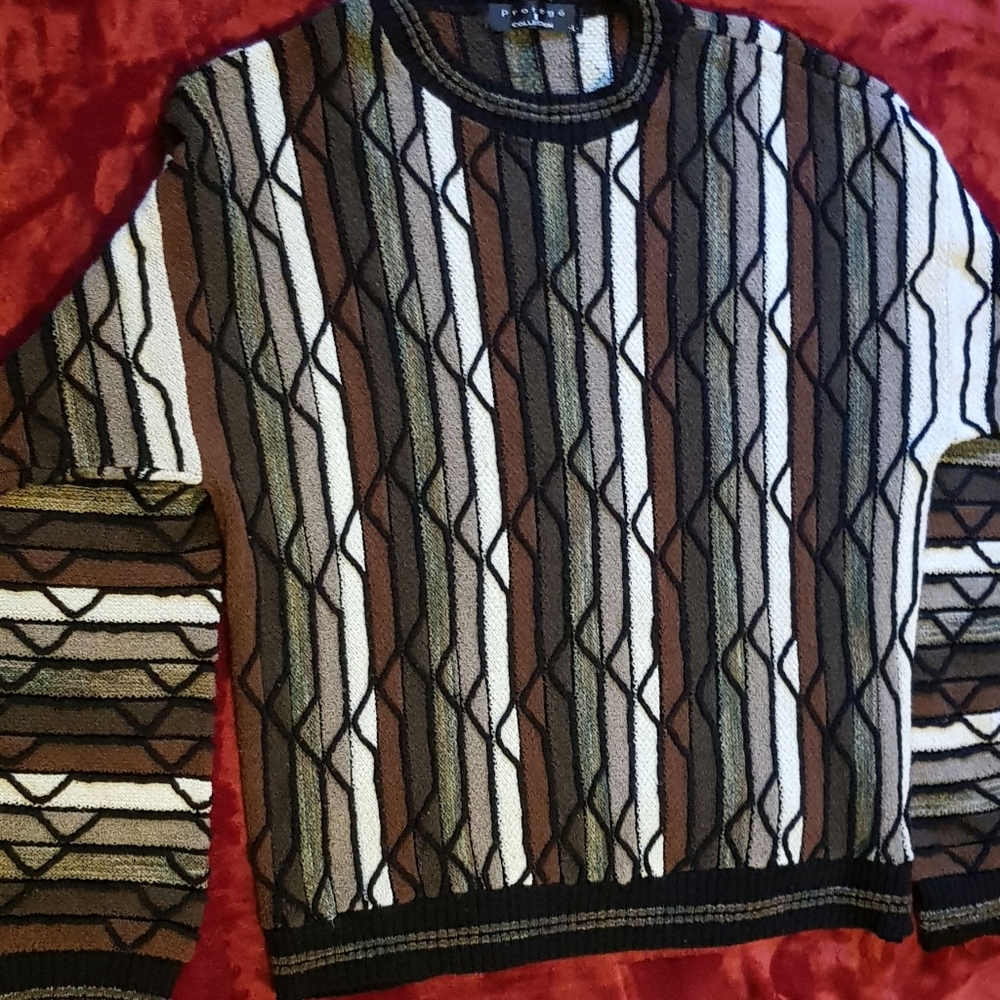 Vintage Protege 3D Cosby Sweater, Brown